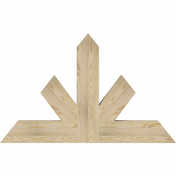 Ekena Millwork Saratoga Rough Sawn Timber Gable Bracket, Douglas Fir, 48"W x 30"H x 4"D x 6"F, 15/12 Pitch GBW048X30X0406SAR00RDF - main